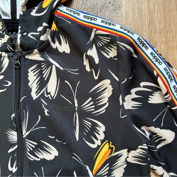 Adidas | FARM Rio HT Track Jacket Hoodie Butterfly Print Size Small - Picture 9 of 9